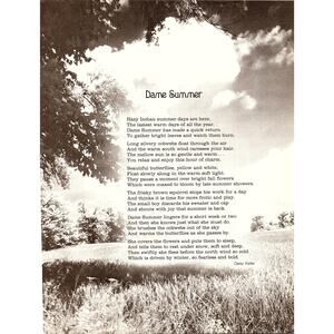 Dame Summer Daisy Keller 1970s Poem Retro Kitsch Wall Art SF7